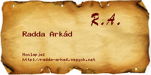 Radda Arkád névjegykártya